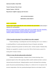 Advanced English II Midterm: Pseudo-archaeology, Pandemics, Ethics