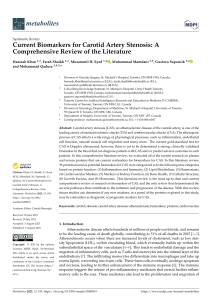 Current Biomarkers for Carotid Artery Stenosis: A Review