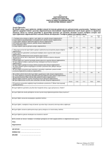 Gazi &Uuml;niversitesi İşyeri Eğitimi &Ouml;ğrenci Anketi