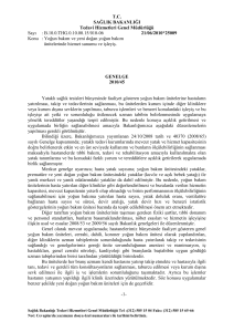 2010/45 Yoğun Bakım &Uuml;niteleri Genelgesi