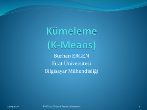 K&uuml;meleme (K-Means) Algoritması