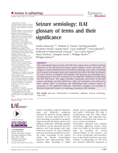 Seizure Semiology: ILAE Glossary of Terms