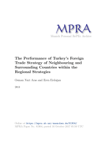 The Performance of Turkey`s Foreign Trade Strategy of
