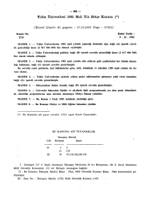 Yıldız Üniversitesi 1983 Malî Yılı Bütçe Kanunu