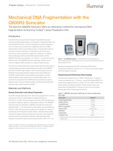 Mechanical DNA Fragmentation with the Q800R2 Sonicator