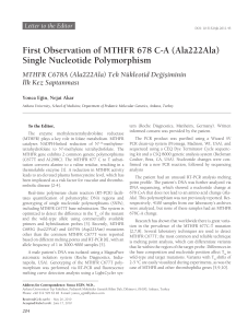 First observation of mthFr 678 ca (ala222ala) single