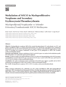 Methylation of SOCS3 in Myeloproliferative
