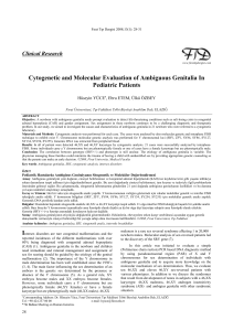 Cytogenetic and Molecular Evaluation of