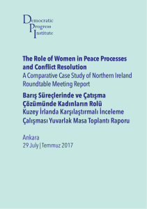The Role of Women in Peace Processes and Conflict Resolution A