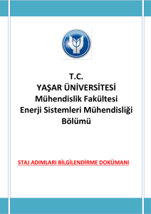 Staj Adımları - Yaşar Üniversitesi