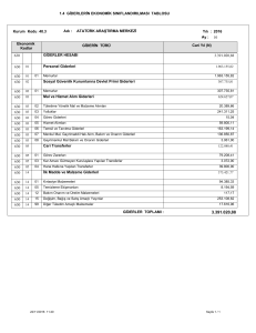 1.4 GİDERLERİN EKONOMİK SINIFLANDIRILMASI TABLOSU 630