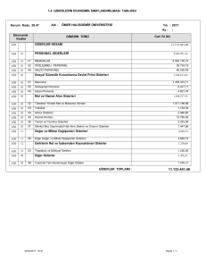 1.4 GİDERLERİN EKONOMİK SINIFLANDIRILMASI TABLOSU 630