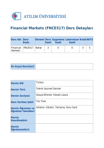 Financial Markets (FNCE517) Ders Detayları