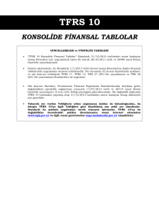 TFRS 10 Konsolide Finansal Tablolar