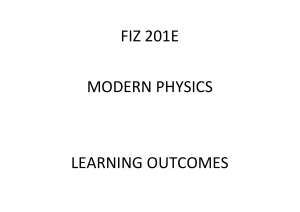 fız 201e modern physıcs learnıng outcomes