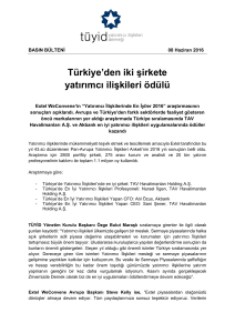 Türkiye`den iki şirkete yatırımcı ilişkileri ödülü