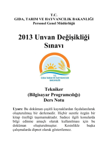 2013 Unvan Değişikliği Sınavı - TC Gıda Tarım ve Hayvancılık