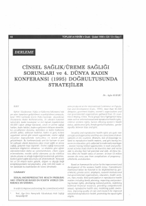 CiNSEL SAGLIKjUREME SAGLIGI SORUNLARI ve 4. DUNYA