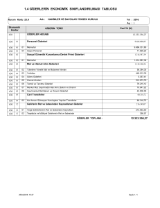 1.4 giderlerin ekonomik sınıflandırılması tablosu