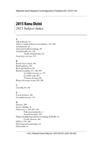 2015 Konu Dizini -2015 Subject Index