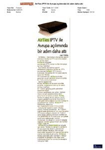 AirTies IPTV ile Avrupa açılımında bir adım daha attı