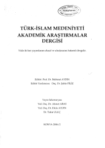 TURK-ISLAM MEDENIYET! DERGiSi