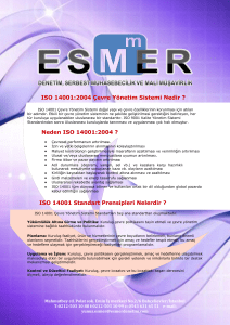ISO 14001:2004 Çevre Yönetim Sistemi Nedir