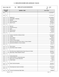 giderlerin ekonomik sınıflandırılması tablosu