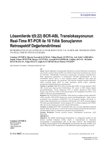 BCR-ABL Translokasyonunun Real-Time RT