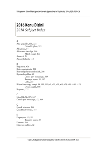 2015 Konu Dizini -2015 Subject Index