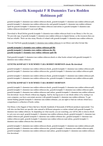Genetik Kompakt FR Dummies Tara Rodden Robinson pdf