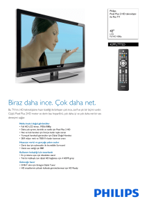 42PFL7772D/12 Philips Pixel Plus 2 HD teknolojisi ile Flat TV