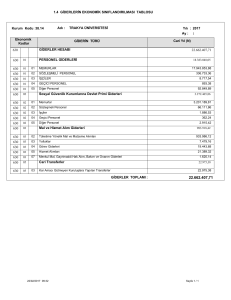 1.4 GİDERLERİN EKONOMİK SINIFLANDIRILMASI TABLOSU 630