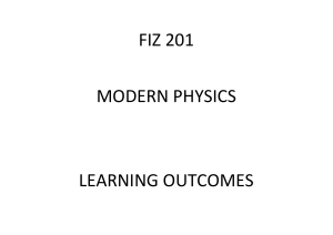 fız 201 modern physıcs learnıng outcomes