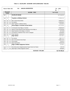 TABLO 1.2 GELİRLERİN EKONOMİK SINIFLANDIRILMASI