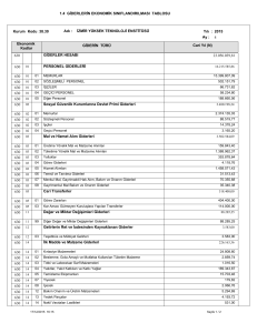 1.4 GİDERLERİN EKONOMİK SINIFLANDIRILMASI TABLOSU