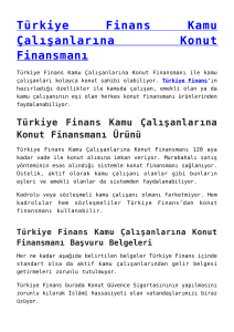 Türkiye Finans Kamu Çalışanlarına Konut Finansmanı