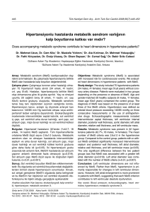 Hipertansiyonlu hastalarda metabolik sendrom