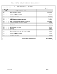 Bütçe Gelirlerinin Ekonomik Sınıflandırılması