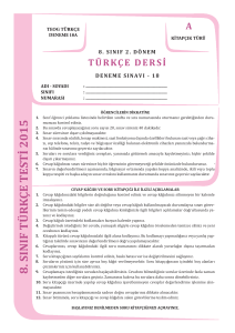 8.sınıf türk çe testi 2015