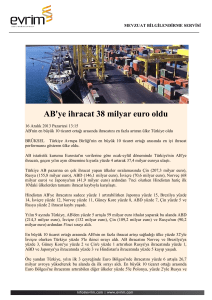 AB`ye ihracat 38 milyar euro oldu