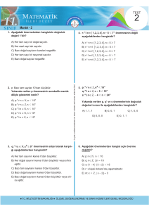 11. Sınıf Matematik İleri Düzey:Mantık 2 - Test