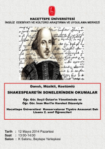 shakespeare`in sonelerinden okumalar