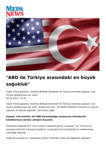 ABD ile Türkiye arasındaki en büyük soğukluk