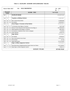 TABLO 1.2 GELİRLERİN EKONOMİK