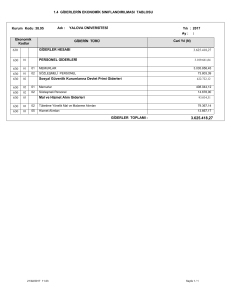 1.4 GİDERLERİN EKONOMİK SINIFLANDIRILMASI TABLOSU 630