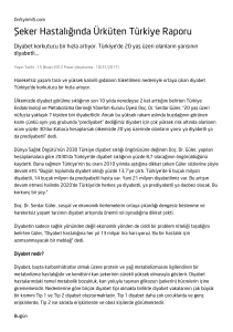 Şeker Hastalığında Ürküten Türkiye Raporu