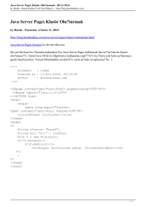 Java Server Pages Klasör Oluşturmak - 08-11-2014