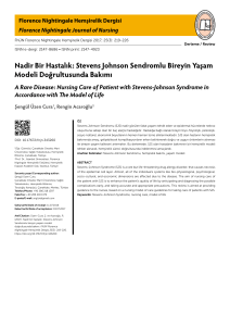 Nadir Bir Hastalık: Stevens Johnson Sendromlu Bireyin