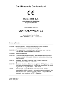 Certificado de Conformidad CENTRAL VIVIMAT 3.0
